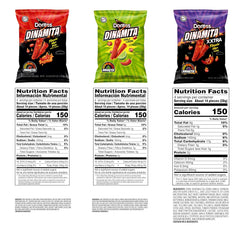 Doritos Dinamitas Xxtra Flamin' Hot And Core Flavors Variety Pack, Rolled Tortilla Chips (Pack of 8)