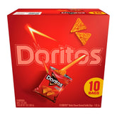 Frito-Lay Doritos Tortilla Chips Nacho Cheese Bags, 1 Oz, 10 Ct