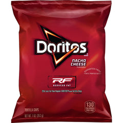 Doritos Flavored Tortilla Chips, Reduced Fat Nacho Cheese, 1 Ounce (Pack of 72)