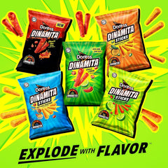 Doritos Dinamitas Xxtra Flamin' Hot And Core Flavors Variety Pack, Rolled Tortilla Chips (Pack of 8)