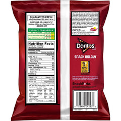 Doritos Flavored Tortilla Chips, Reduced Fat Nacho Cheese, 1 Ounce (Pack of 72)
